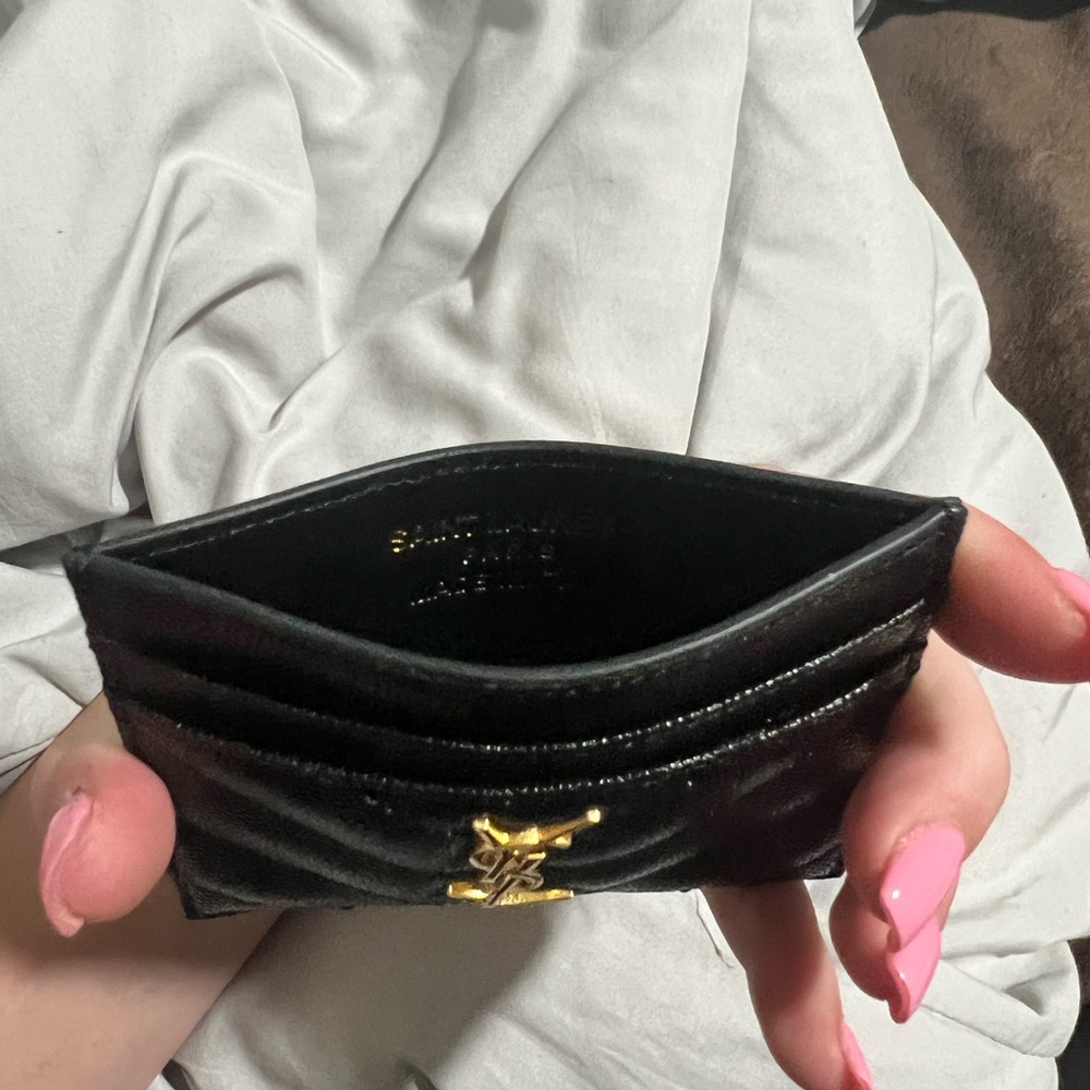 Black Card Holder with Gold Logo - Picture 3 of 3